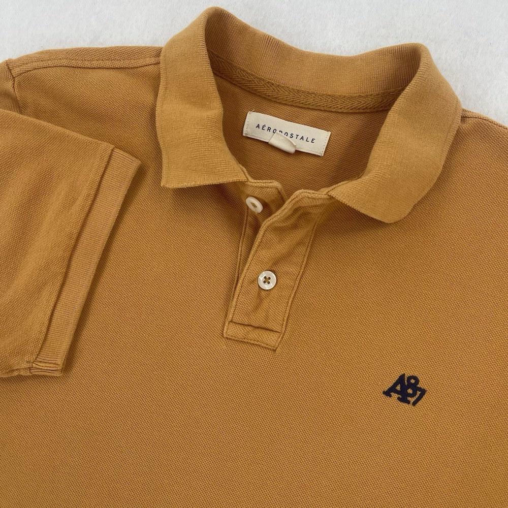 Aeropostale Polo Shirt Mens M Orange Classic Short Sleeve Y2K Preppy
